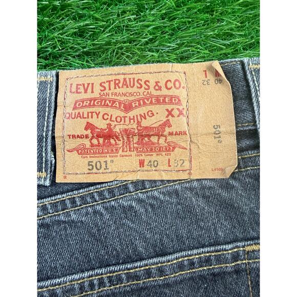 Levi’s 501 XX Mens Jeans Gray Black Wash Straight Leg Button Fly Red Tab W40 L32 - Picture 4 of 16